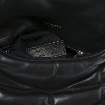 Saint Laurent Lambskin Quilted Small Loulou Puffer Monogram Chain Satchel Black 7 of 10