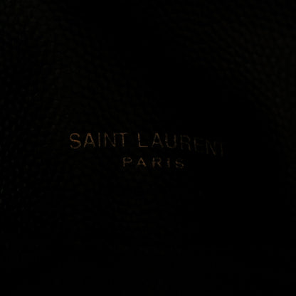 Saint Laurent Grain De Poudre Matelasse Chevron Monogram Compact Wallet Black 14 of 20