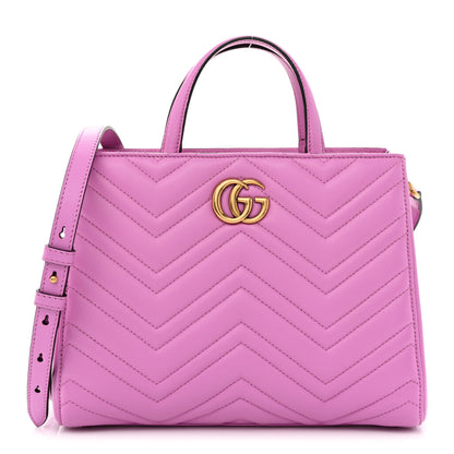 Gucci Calfskin Matelasse Small GG Marmont Tote Candy Mousse 1 of 12