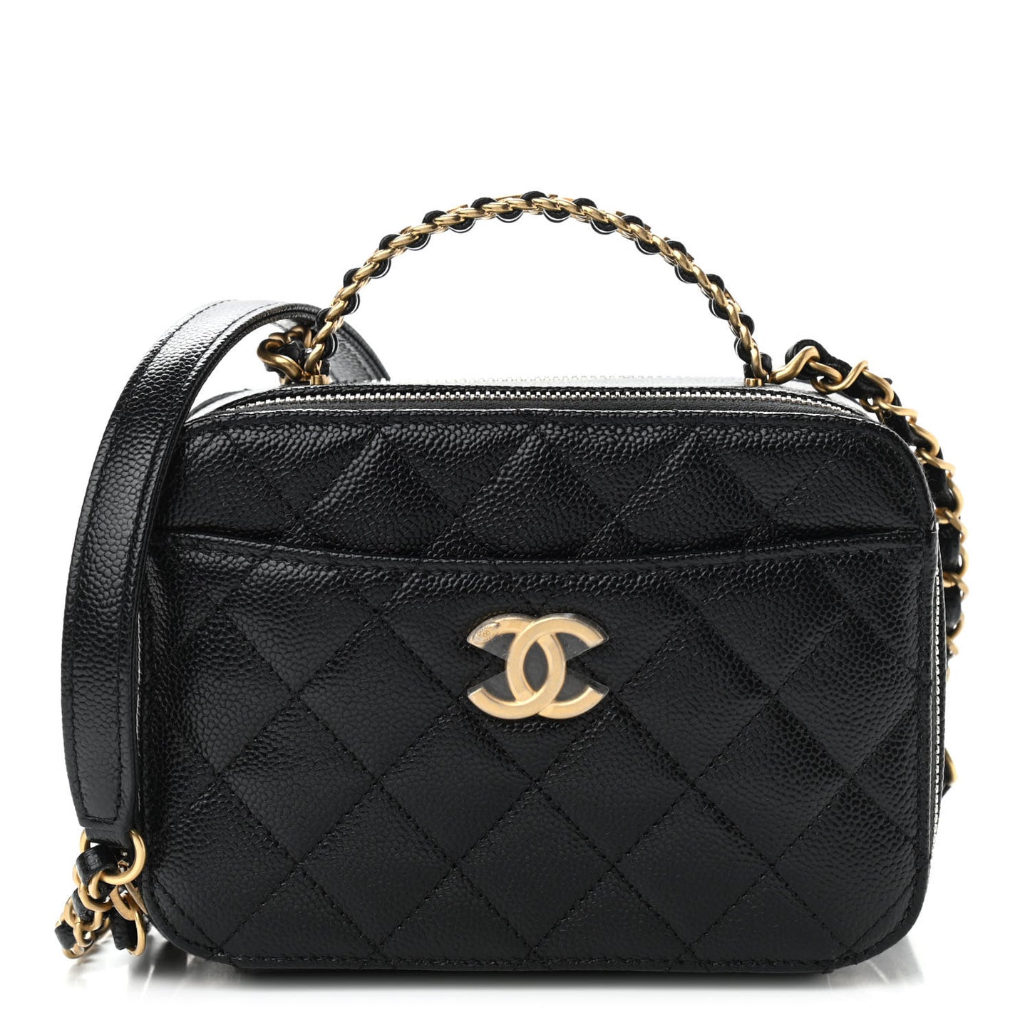 Caviar Quilted Mini Pick Me Up Vanity Case Black