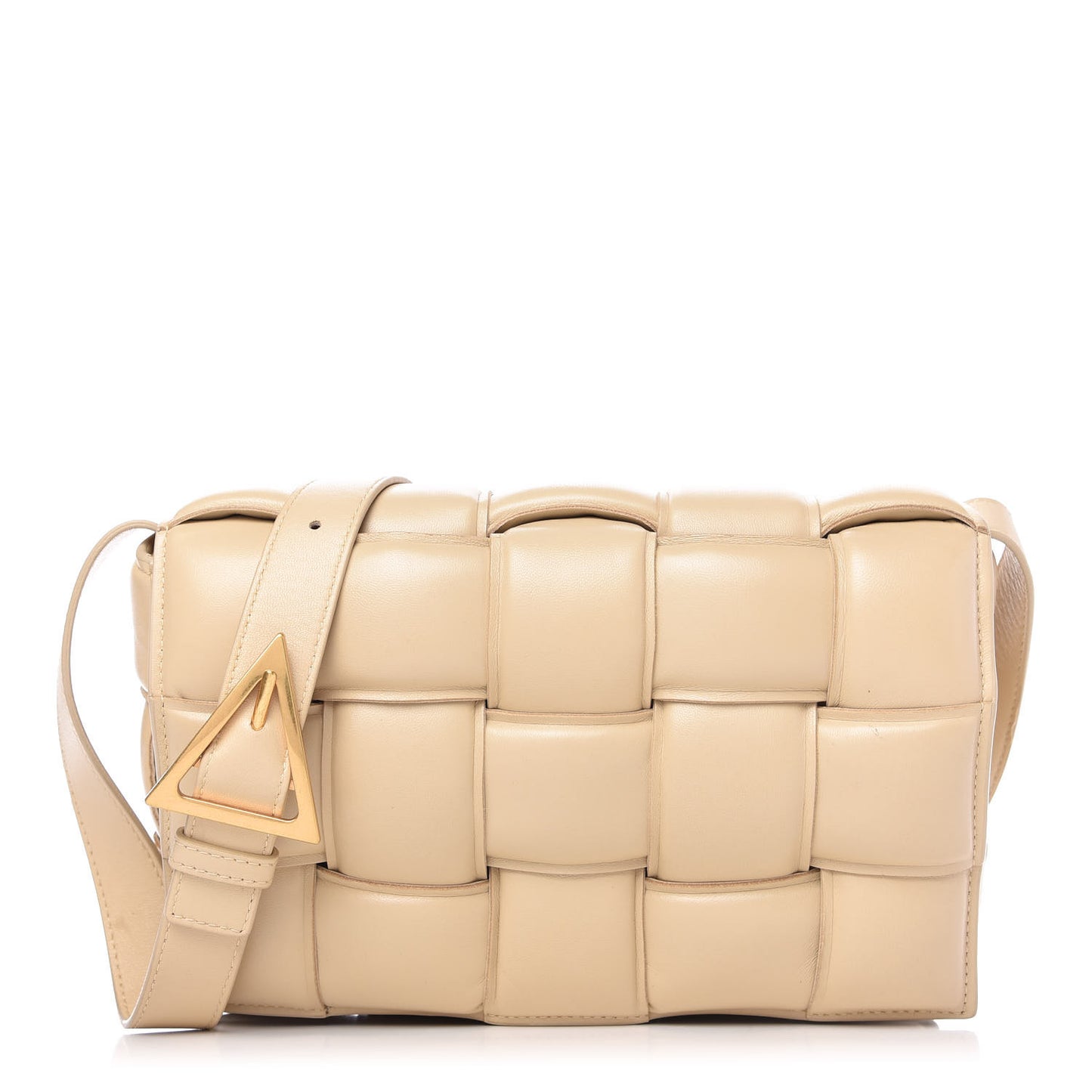 Nappa Maxi Intreccio Padded Cassette Crossbody Bag Porridge