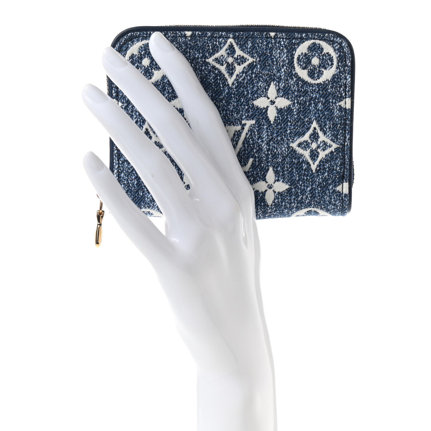 Louis Vuitton Denim Monogram Jacquard Zippy Coin Purse Bleu 2 of 6