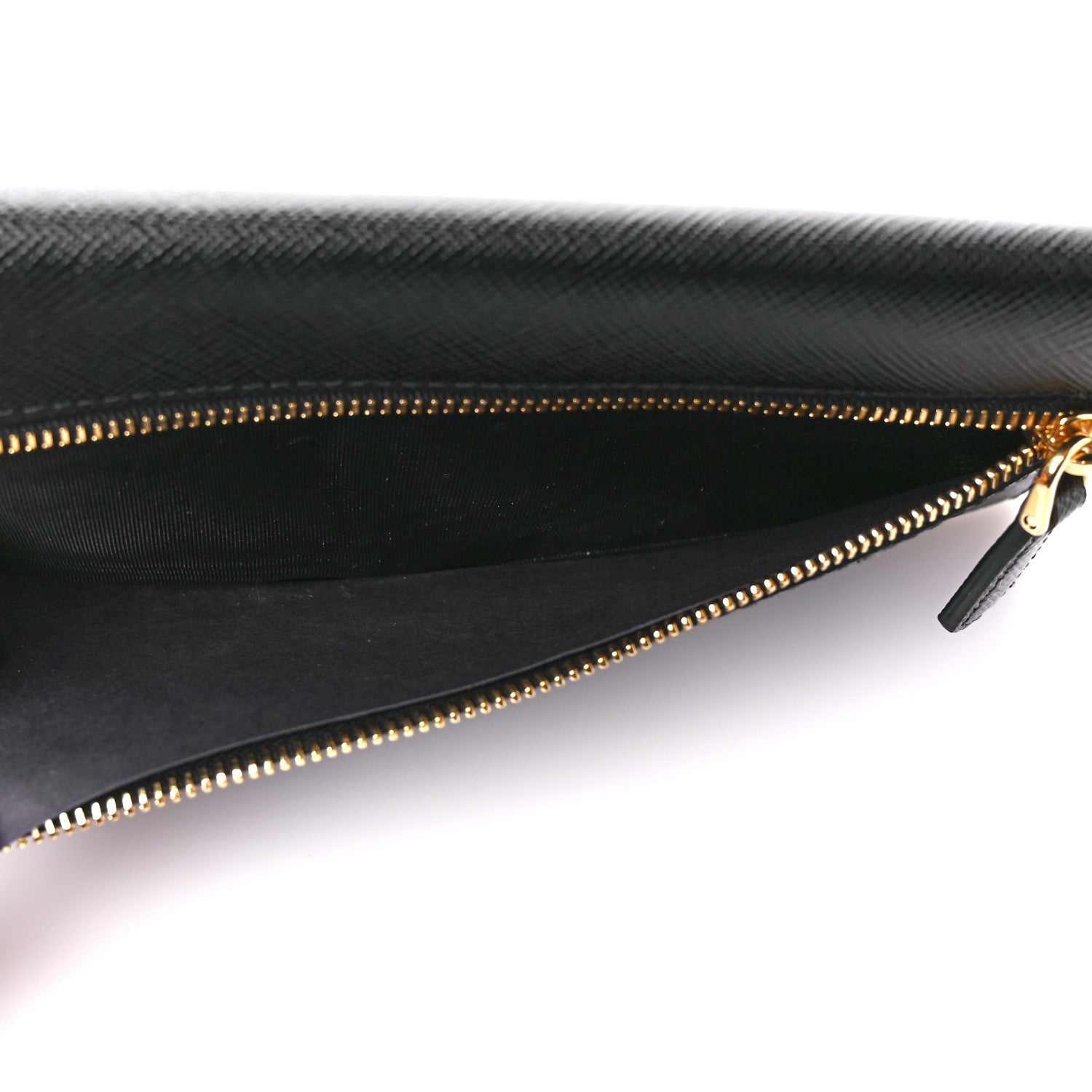Prada Saffiano Metal Envelope Wallet Black 6 of 12