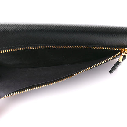 Prada Saffiano Metal Envelope Wallet Black 6 of 12