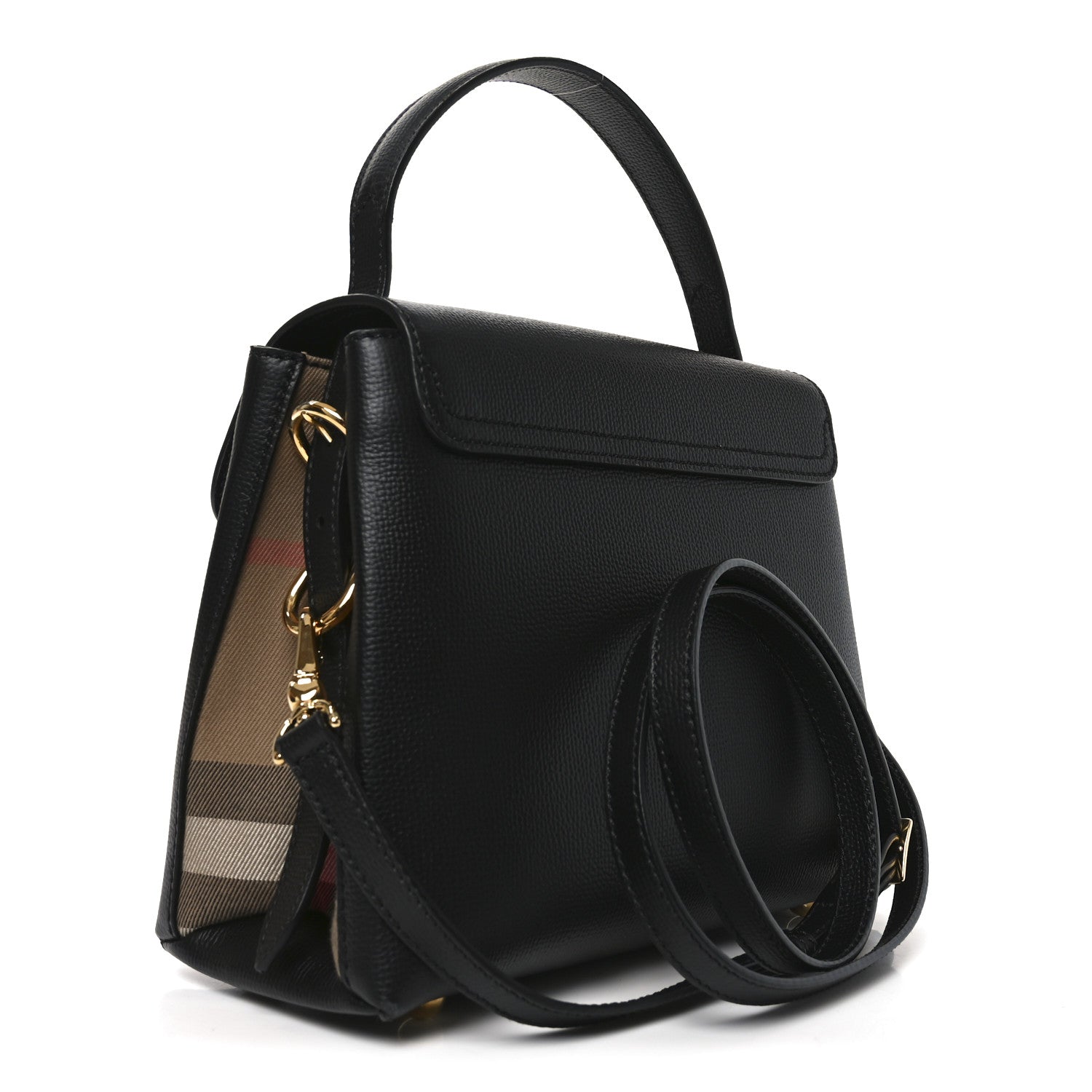 Burberry Derby Calfskin House Check Small Camberley Black 3 of 9