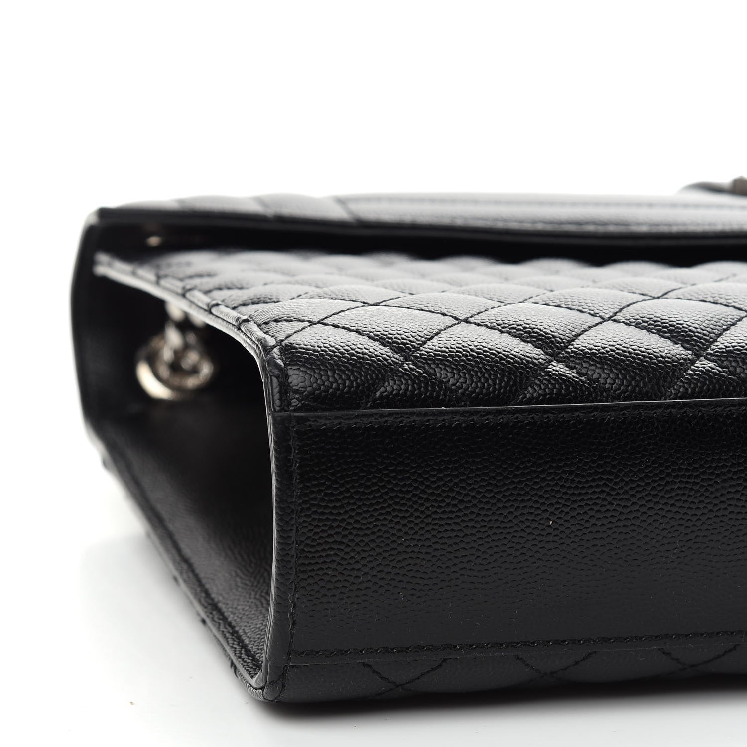 Saint Laurent Grain De Poudre Textured Mixed Matelasse Large Triquilt Monogram Satchel Black 8 of 9