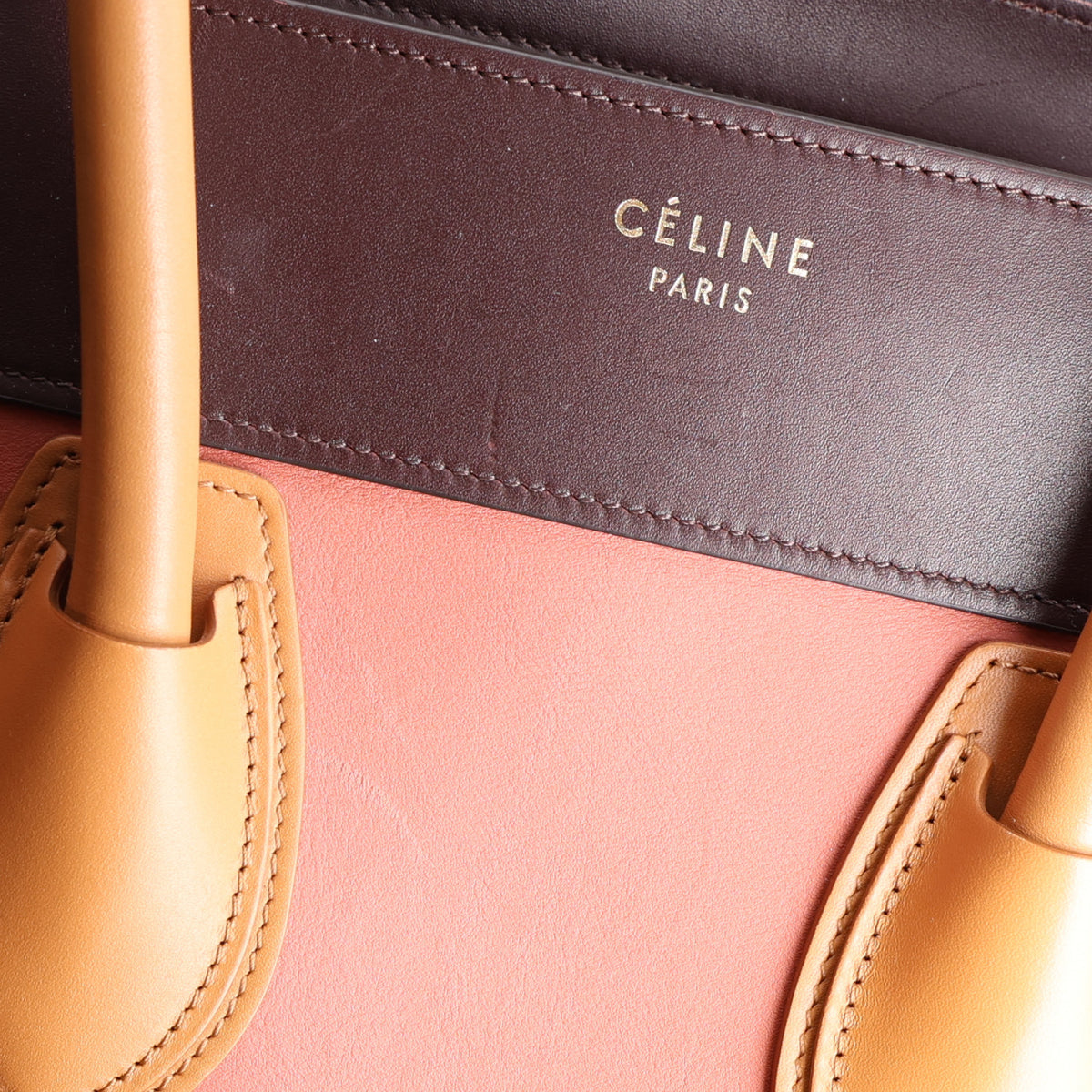 Smooth Calfskin Bullhide Tri-Color Luggage Terracotta