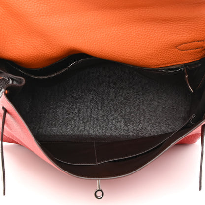 Hermes Togo Tri-Color Kelly Retourne 35 Vermillion Orange Ebene 5 of 16