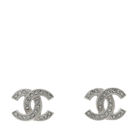 Chanel Crystal CC Earrings Silver 1 of 5