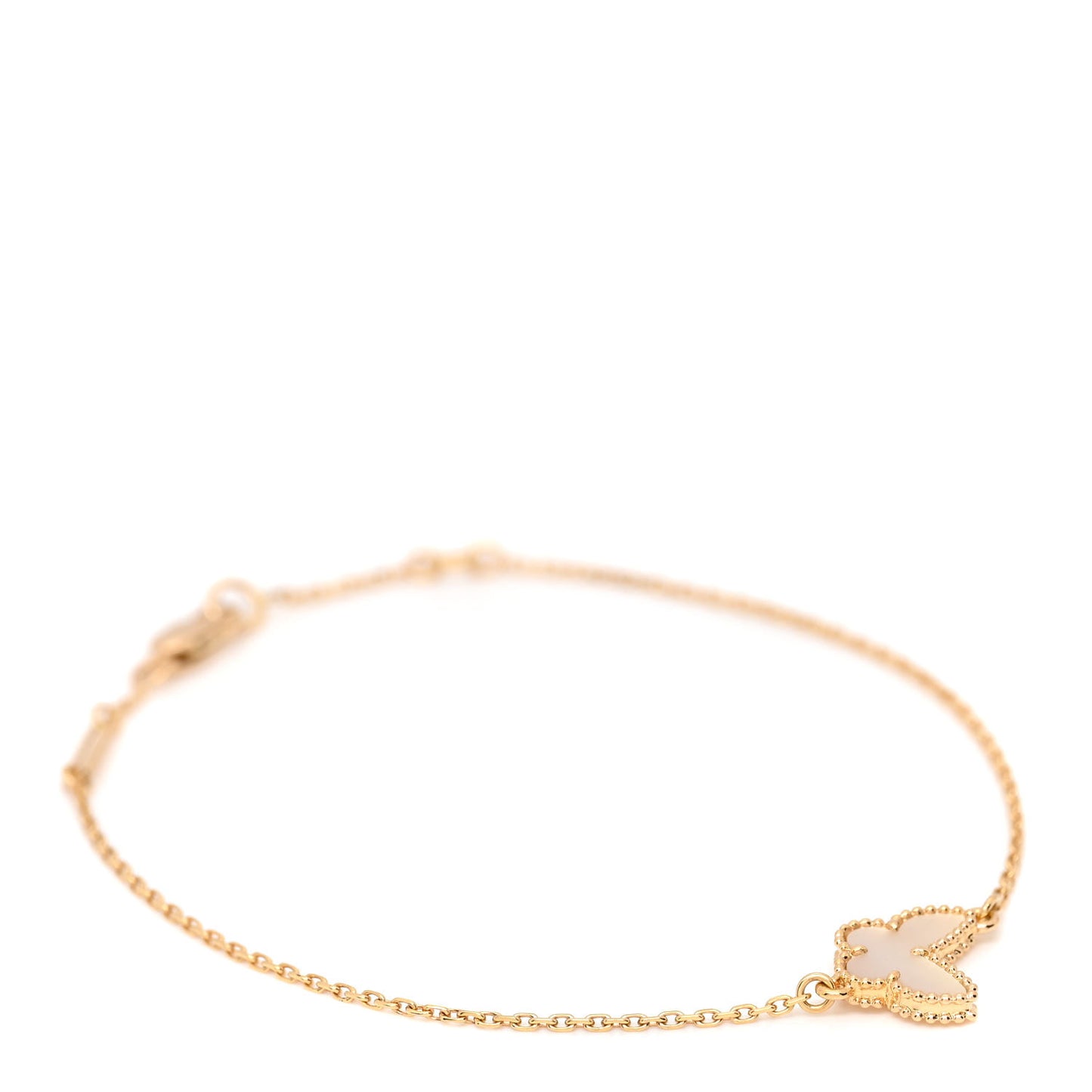 18K Yellow Gold Mother of Pearl Sweet Alhambra Butterfly Bracelet