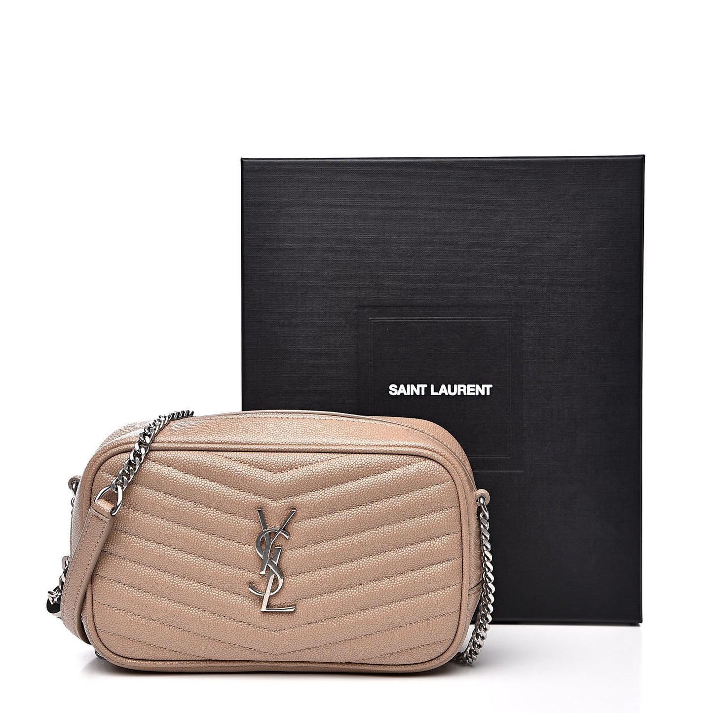 Grain De Poudre Matelasse Monogram Mini Lou Camera Bag Dark Beige