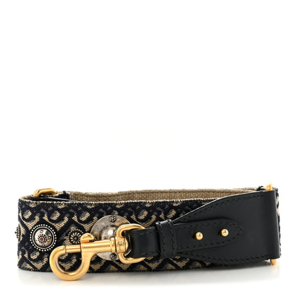 Christian Dior Oblique Studded Shoulder Strap Blue 1 of 5