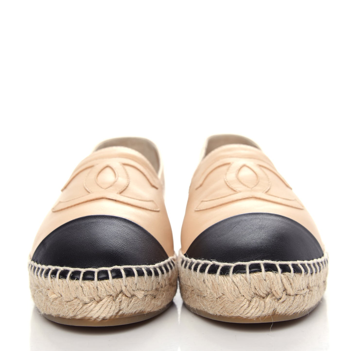 Lambskin CC Espadrilles 38 Beige Black