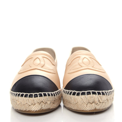 Chanel Lambskin CC Espadrilles 38 Beige Black 2 of 11