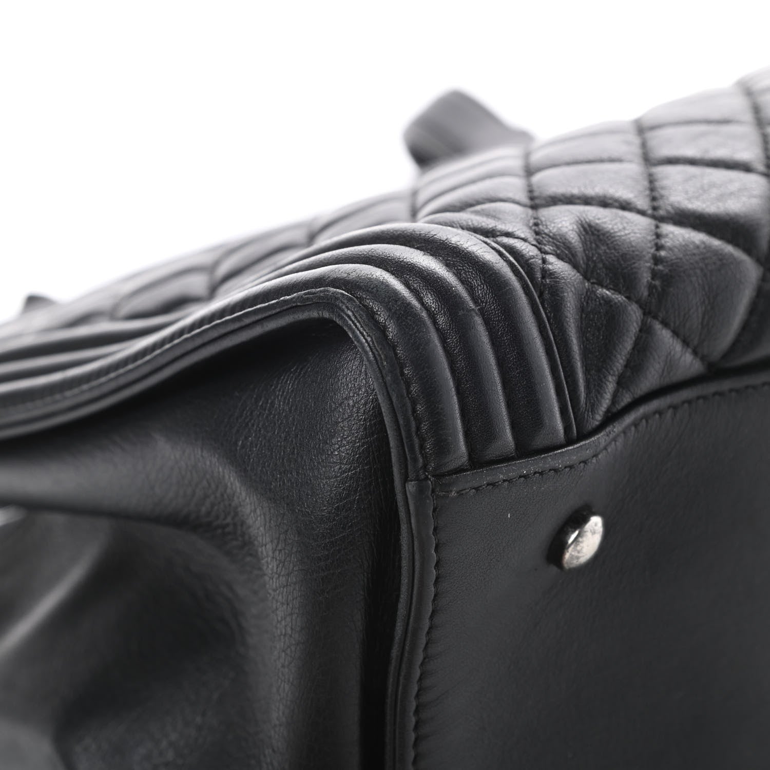 Chanel Lambskin Quilted Boy Shopping Tote Black 11 of 22