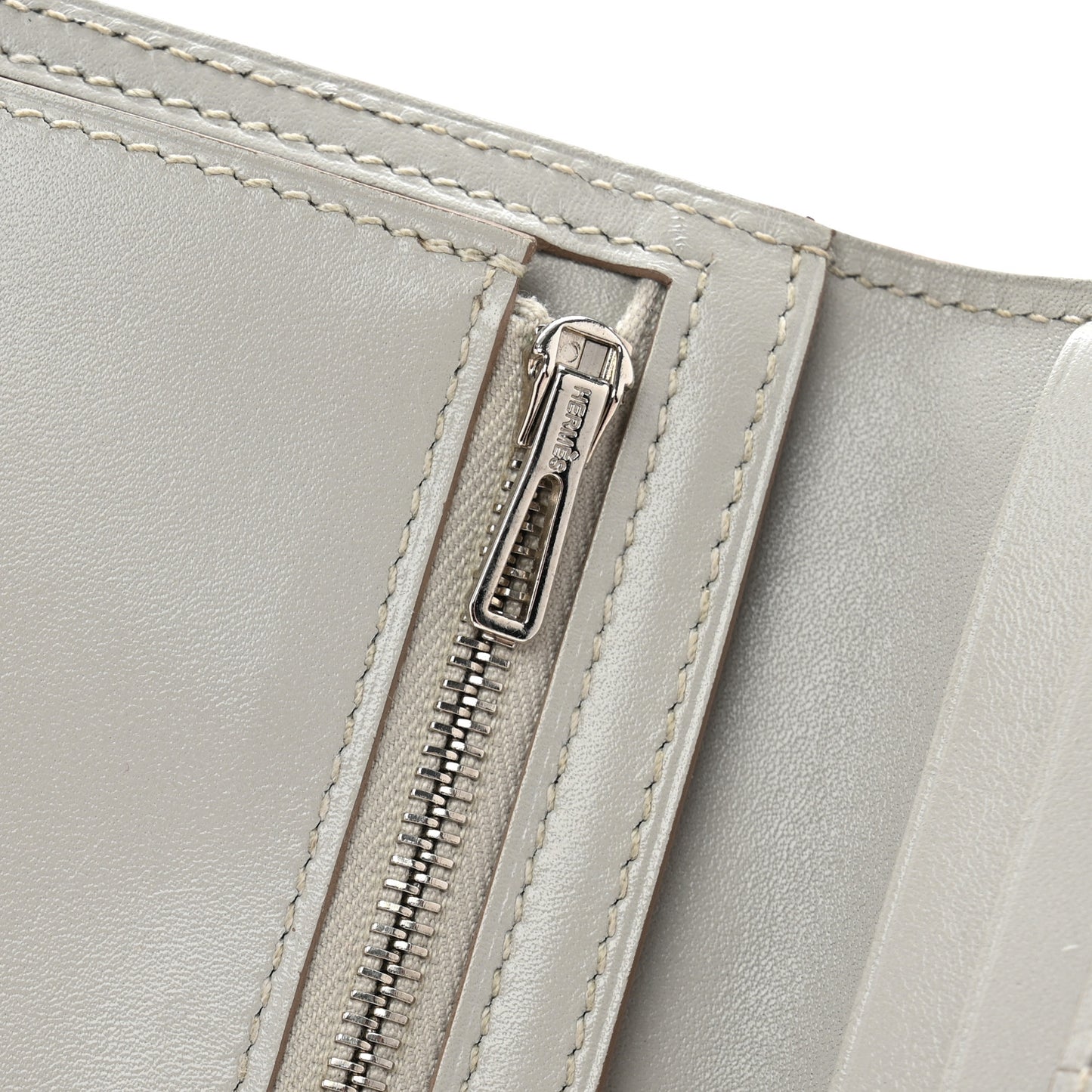 Tadelakt Lizard Bearn Gusset Wallet Gris Perle Ficelle