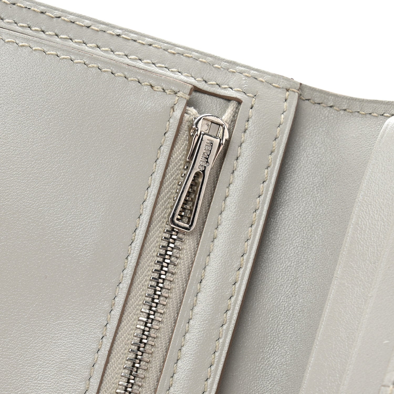 Hermes Tadelakt Lizard Bearn Gusset Wallet Gris Perle Ficelle 8 of 12