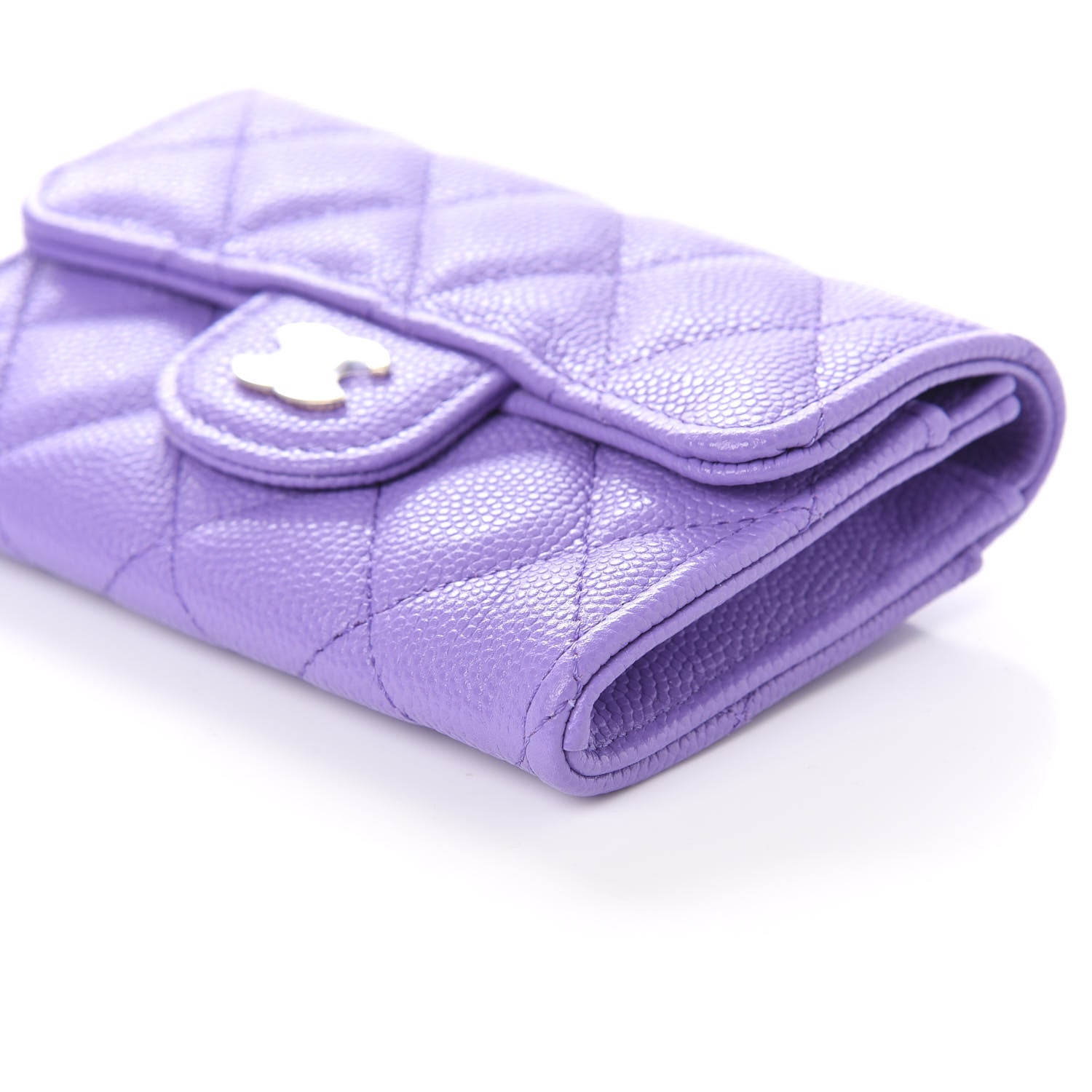 Chanel Caviar Quilted Flap Card Holder Wallet Purple 7 of 11