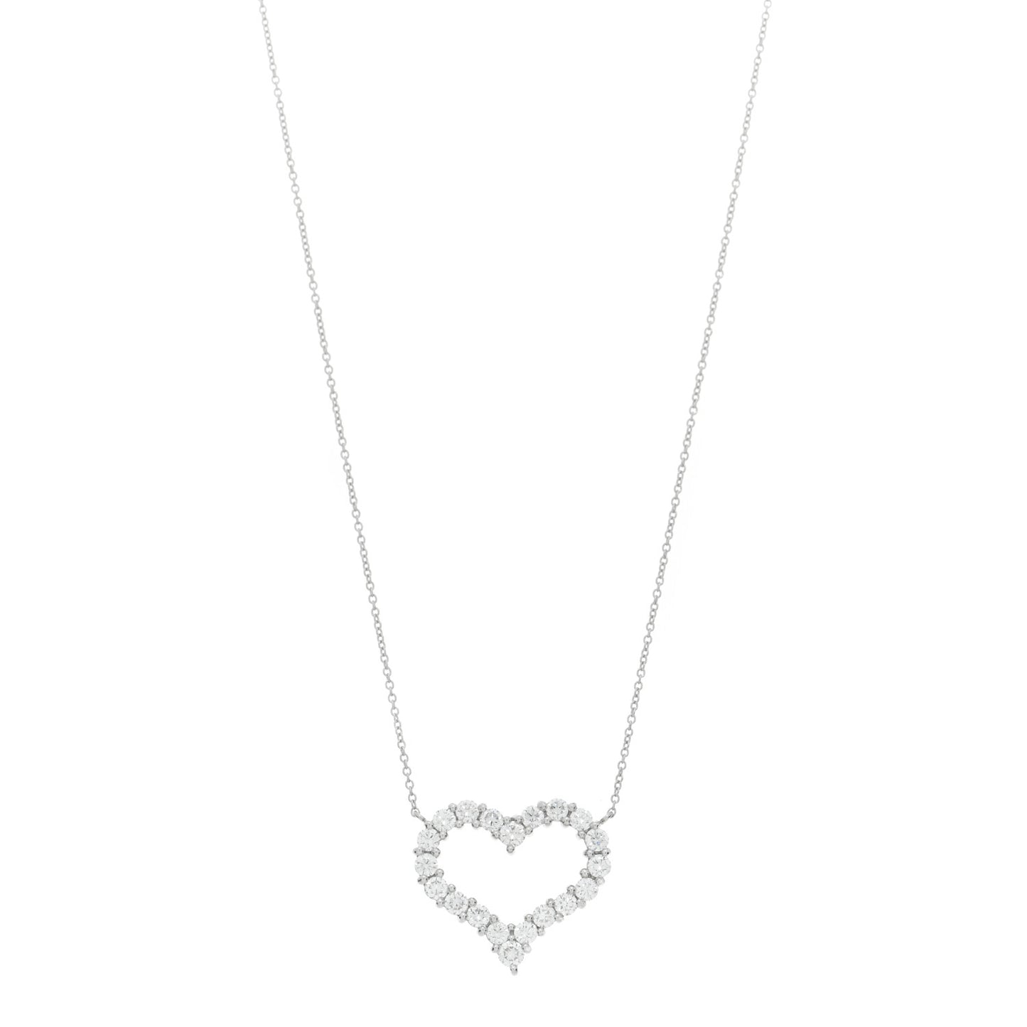 Platinum Diamond 1.96ctw Heart Pendant Necklace