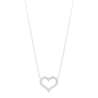 Tiffany Platinum Diamond 1.96ctw Heart Pendant Necklace 1 of 5