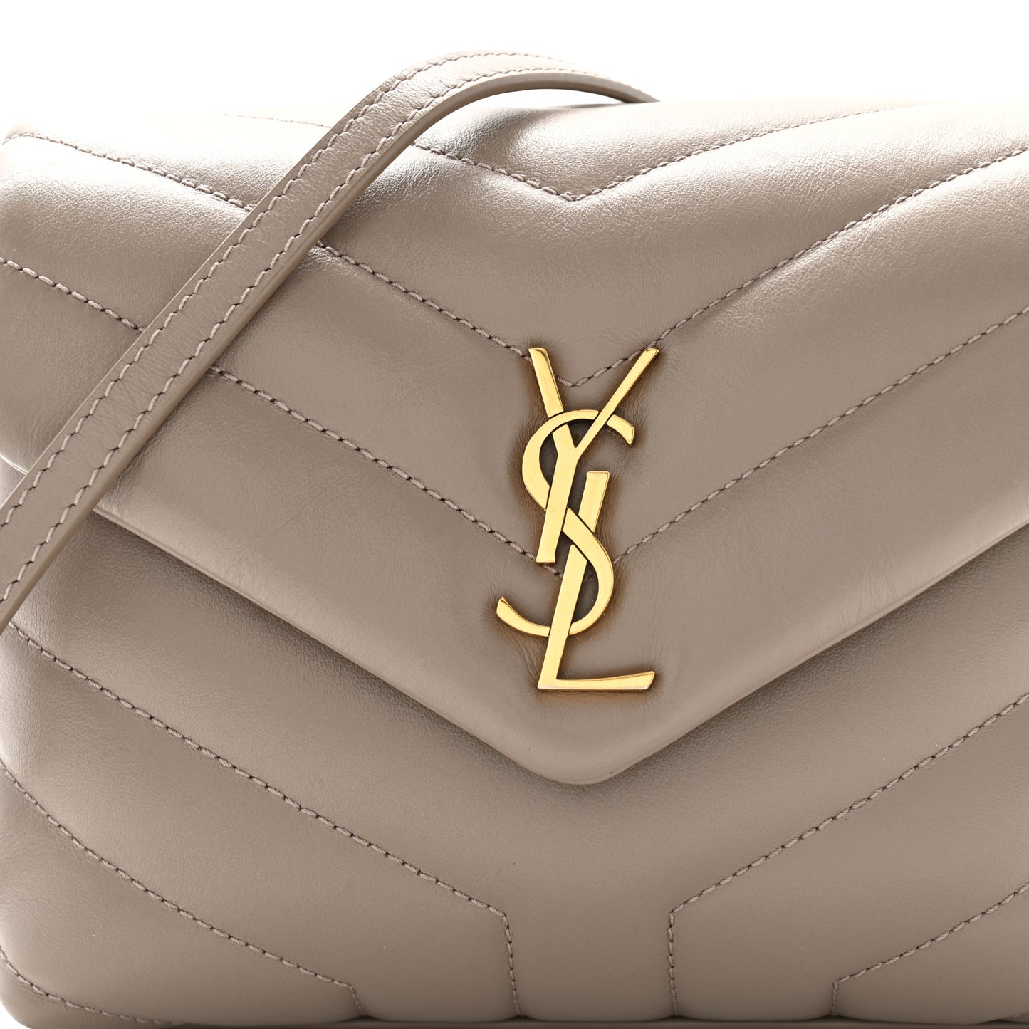 Calfskin Y Quilted Monogram Toy Loulou Crossbody Bag Taupe