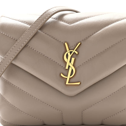 Saint Laurent Calfskin Y Quilted Monogram Toy Loulou Crossbody Bag Taupe 8 of 13
