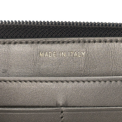 Chanel Cracked Metallic Calfskin Quilted Boy Long Zip Around Wallet Dark Silver 7 of 11