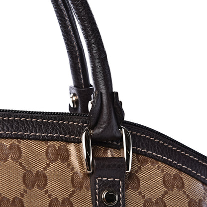 Gucci Crystal Monogram Medium GG Charm Dome Satchel Dark Brown 10 of 11