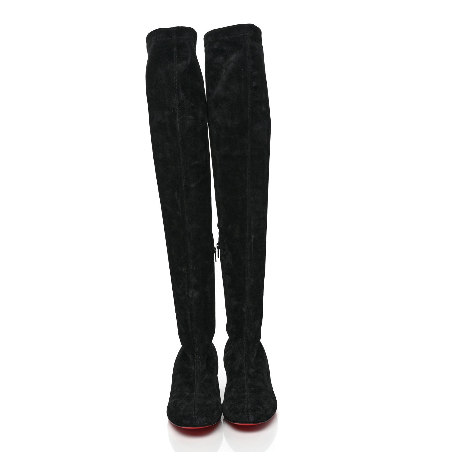 Christian Louboutin Veau Velours Stretch Turelaboot Alta 55 Over The Knee Boots 38.5 Black 2 of 6