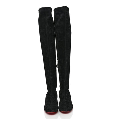 Christian Louboutin Veau Velours Stretch Turelaboot Alta 55 Over The Knee Boots 38.5 Black 2 of 6