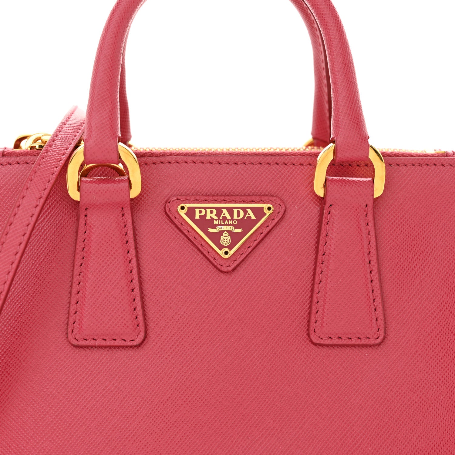 Prada Saffiano Lux Micro Galleria Double Zip Tote Peonia 8 of 11