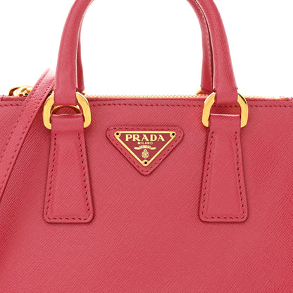 Prada Saffiano Lux Micro Galleria Double Zip Tote Peonia 8 of 11