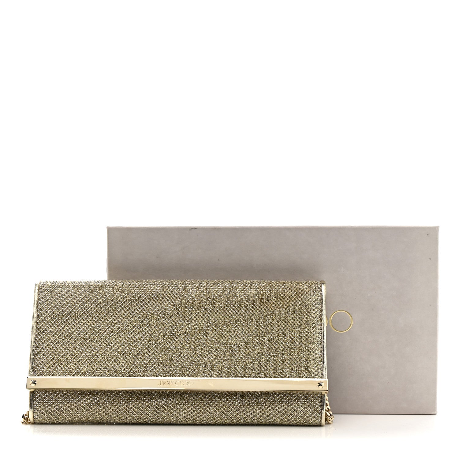 Jimmy Choo Glitter Milla Wallet on Chain Gold 11 of 11