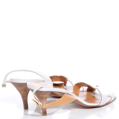 Hermes Calfskin Night 70 Slingback Heels White 40 4 of 7