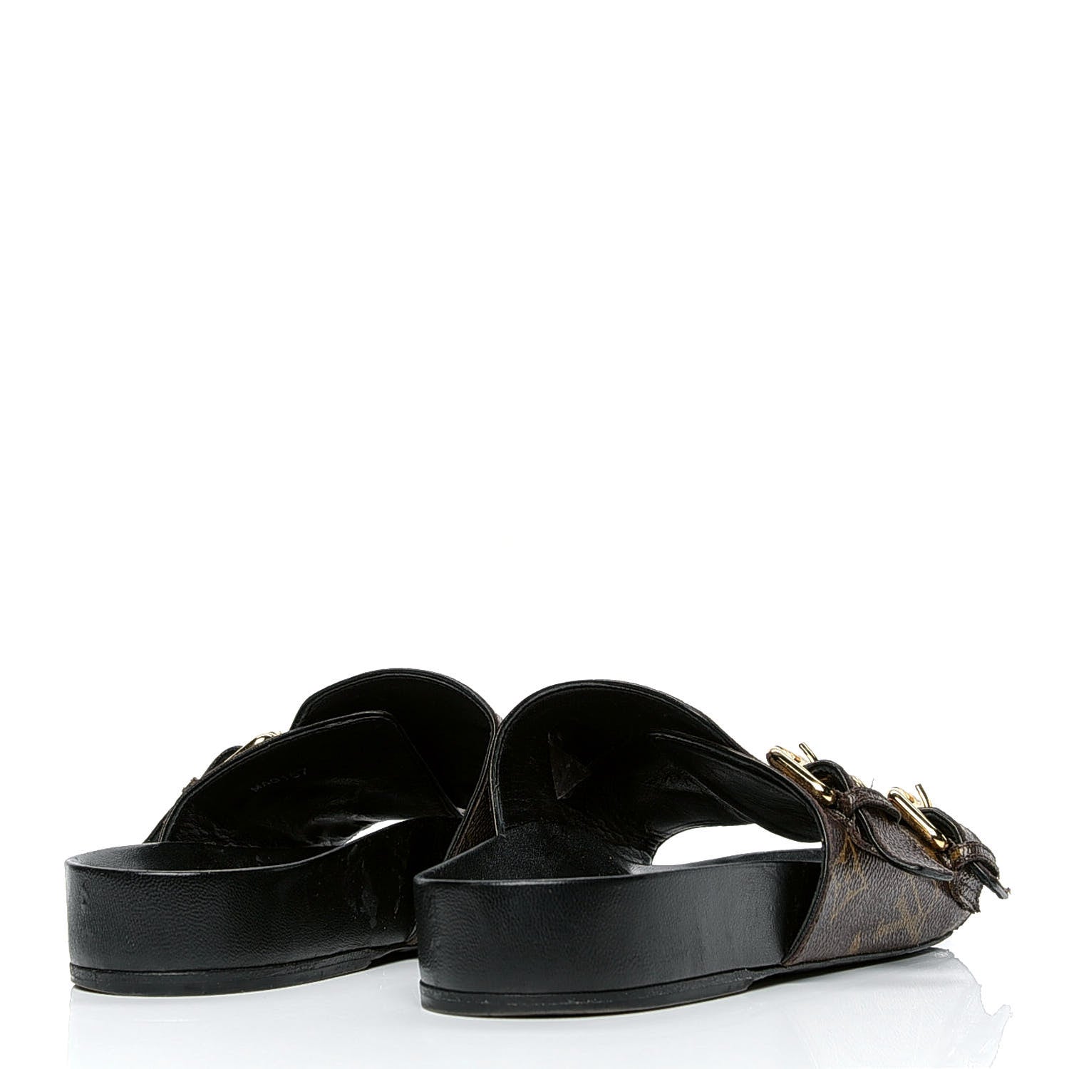 Louis Vuitton Monogram Patch Work World Tour Bom Dia Flat Mule 36 Black 3 of 6