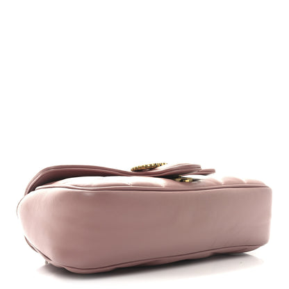 Gucci Nappa Matelasse Double G Studs Small Torchon GG Marmont Shoulder Bag Dusty Carmine Rose 4 of 11