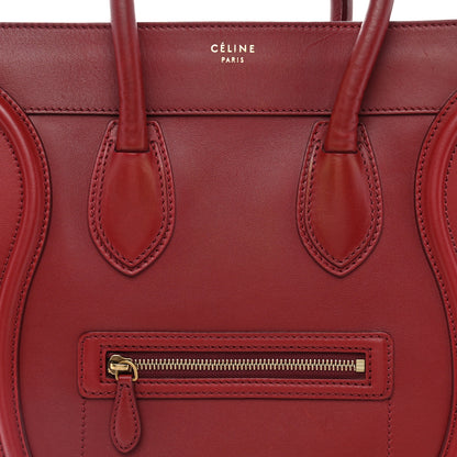 Celine Smooth Calfskin Mini Luggage Red 7 of 9