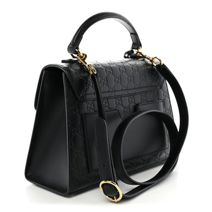 Gucci Guccissima Signature Small Padlock Top Handle Bag  Black 4 of 11