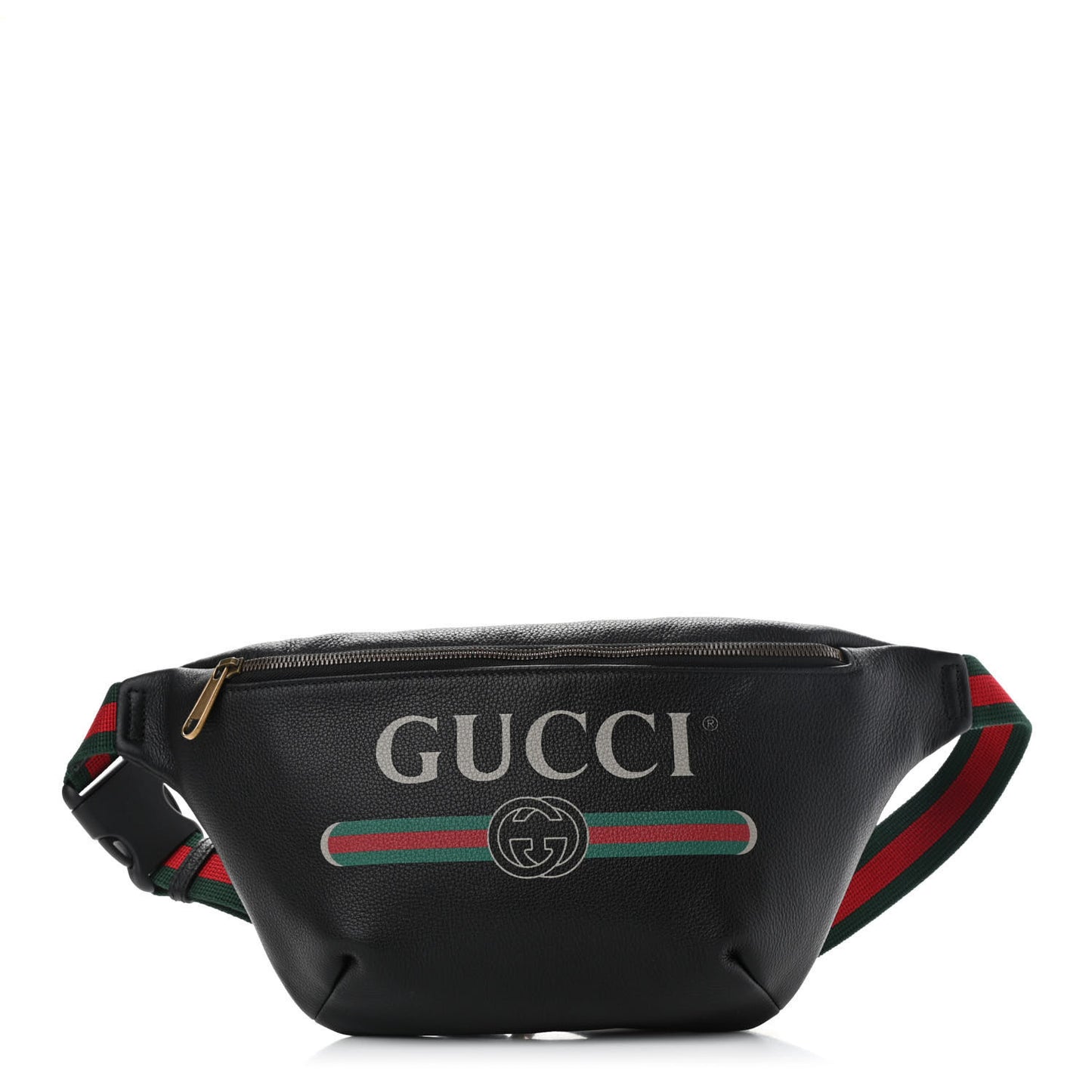 Grained Calfskin Logo Belt Bag Black