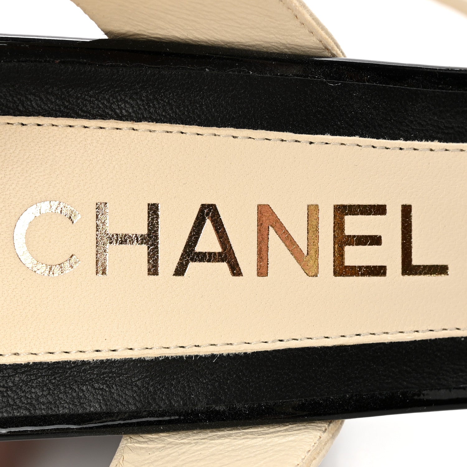 Chanel Patent Calfskin CC Ankle Strap Sandals 38 Pink Black 38 White Black 7 of 11