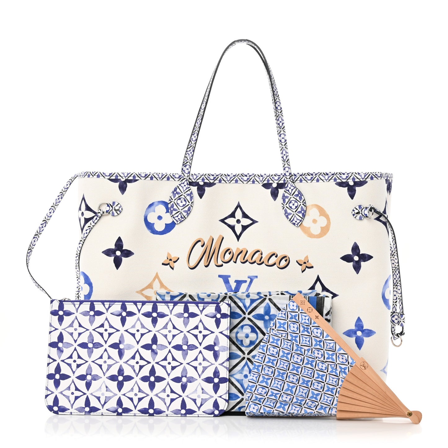 Monogram Canvas By The Pool Monaco 2.0 Neverfull GM Set Blue