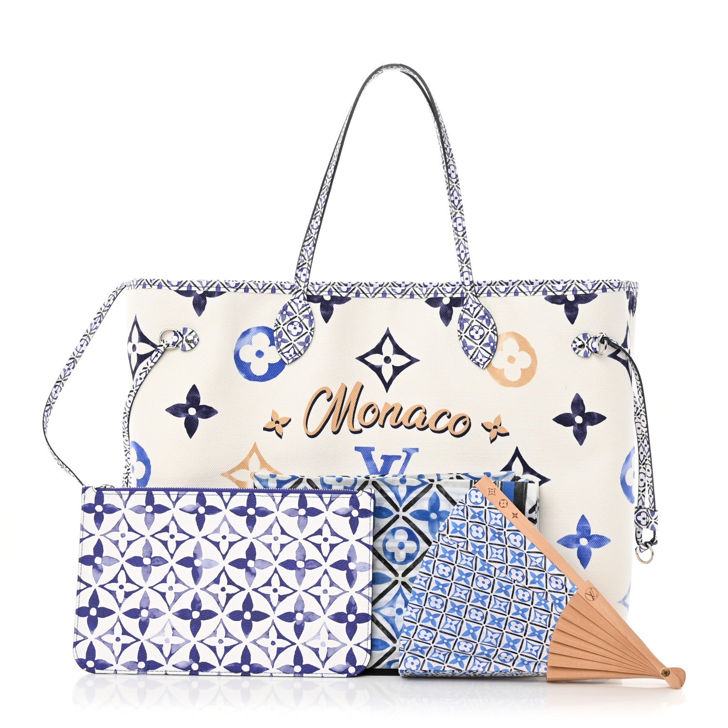 Louis Vuitton Monogram Canvas By The Pool Monaco 2.0 Neverfull GM Set Blue 3 of 11
