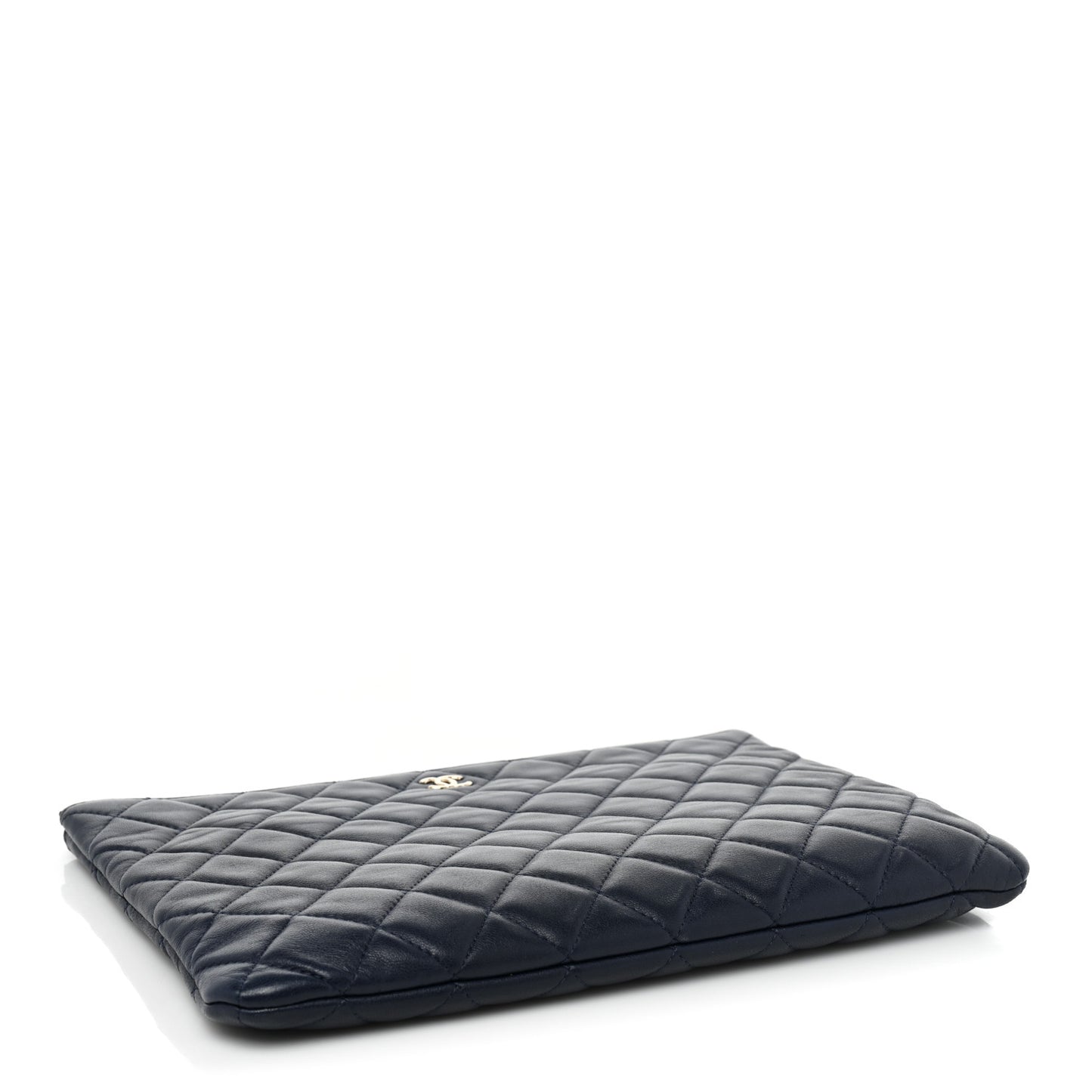 Lambskin Quilted Medium Cosmetic Case Navy