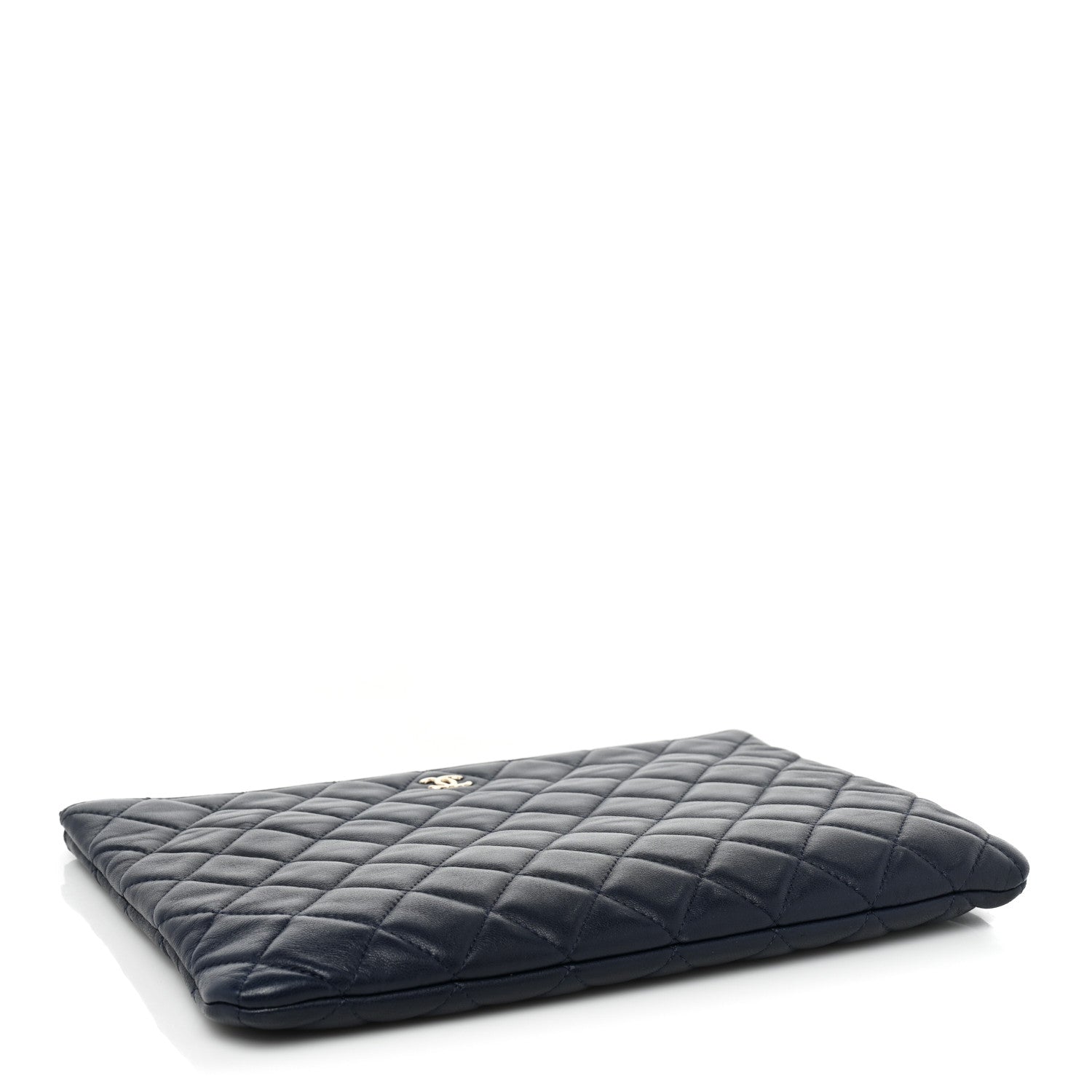 Chanel Lambskin Quilted Medium Cosmetic Case Navy 4 of 9