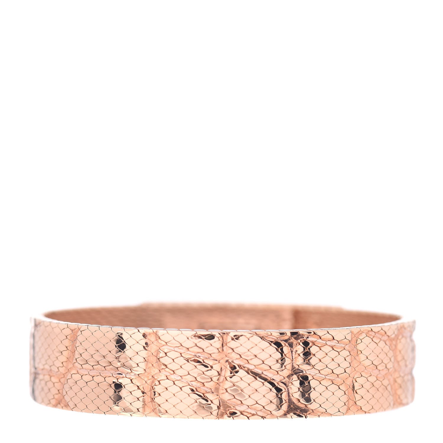 Hermes 18K Rose Gold Diamond MM Kelly Milanese Bracelet SH 3 of 5
