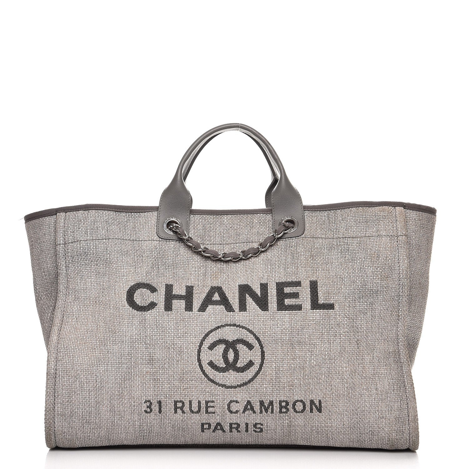 Chanel Canvas Large Deauville Tote Grey 1 of 14