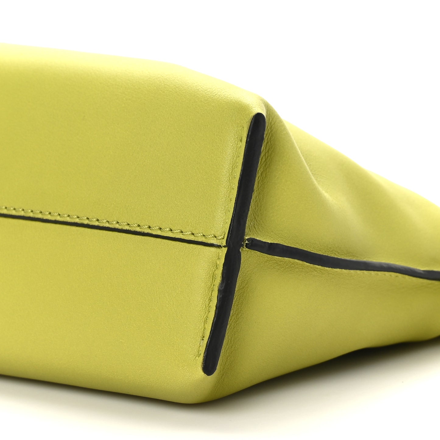 Calfskin Mini Flamenco Knot Clutch Lime Yellow