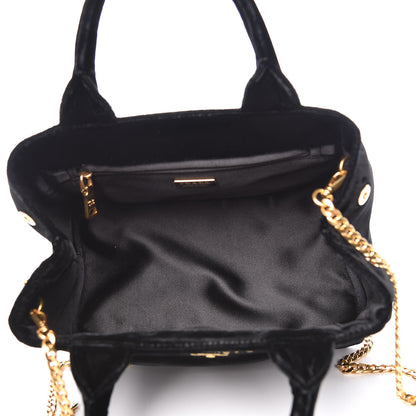 Prada Velvet Crossbody Tote Bag Black 5 of 9