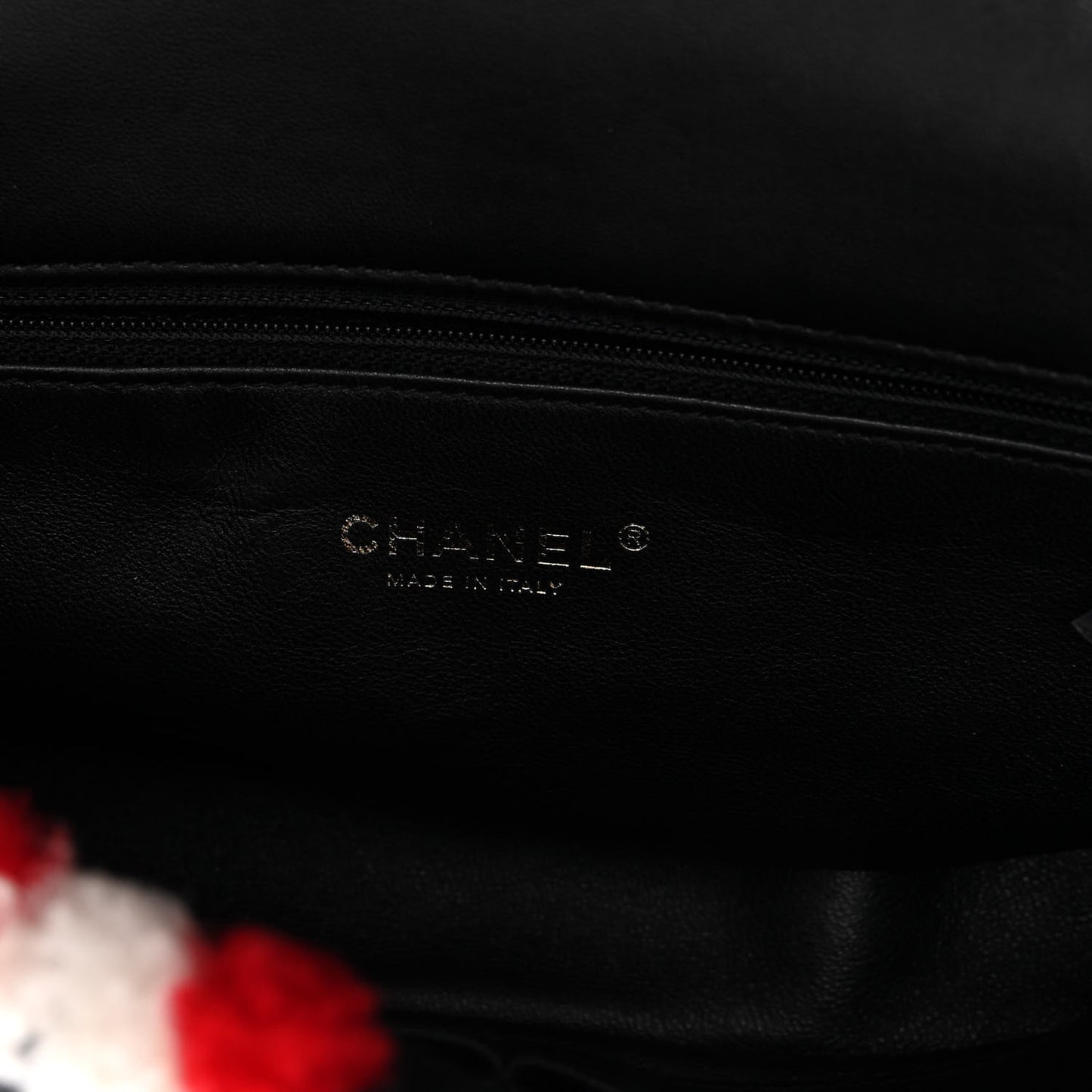 Lambskin Shearling Medium Flap Red Black