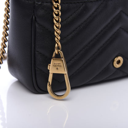 Gucci Calfskin Matelasse Super Mini GG Marmont Shoulder Bag Black 8 of 11